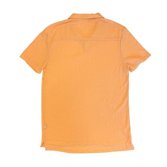 Onia Shawn Linen Polo Mens Medium Orange Short Sleeve - Picture 5 of 9